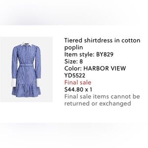 J. Crew Blue and White Striped Dress